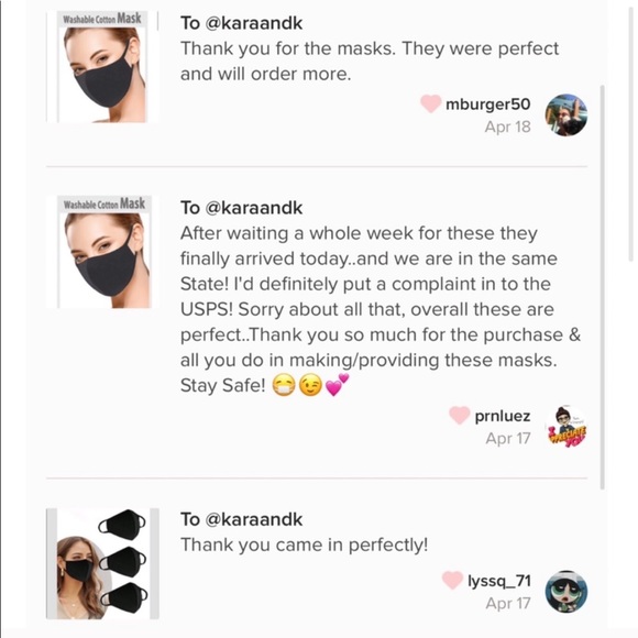 2 MADE IN USA, Black Unisex Face Mask - Picture 4 of 5